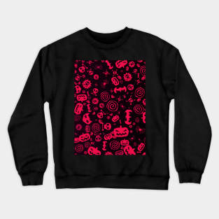 Halloween Pattern Art Design Red Crewneck Sweatshirt